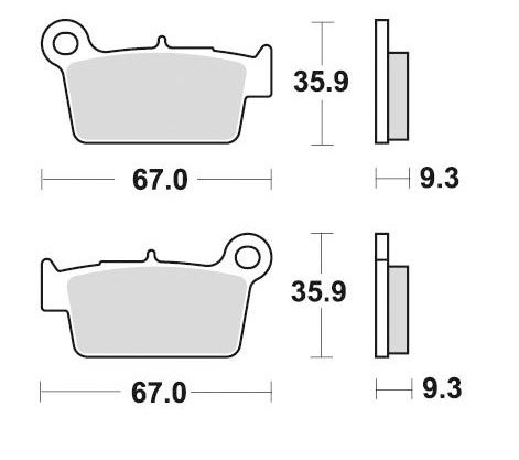 BAKRE BROMSBEL&Auml;GG &ndash; Kawasaki KX / Yamaha YZ / Beta / GasGas m.fl. (Sinter)  Mino 35-945 / M0367M